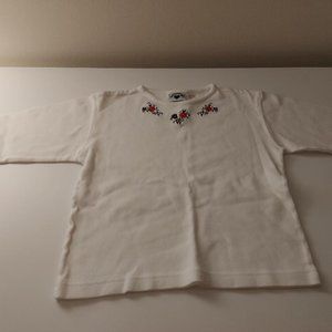 Hartstrings Girls Vintage Long Sleeved Shirt Embroidered Neckline Size 5